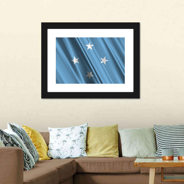 Micronesia Flag Canvas Wall Art-5 Horizontal-Gallery Wrap-22" x 12"-Tiaracle