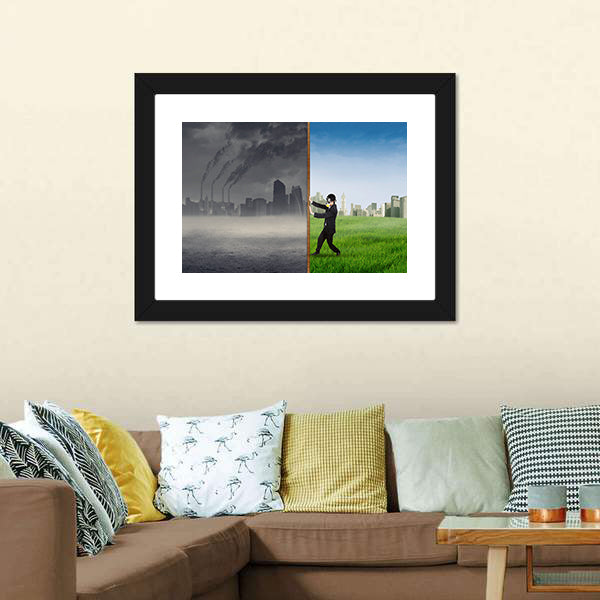 Environment Change Concept Canvas Wall Art-3 Horizontal-Gallery Wrap-25" x 16"-Tiaracle