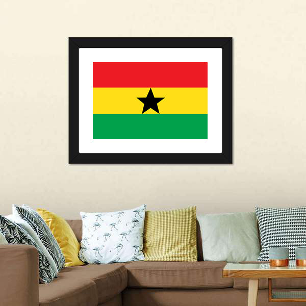 Flag Of Ghana Canvas Wall Art-5 Horizontal-Gallery Wrap-22" x 12"-Tiaracle
