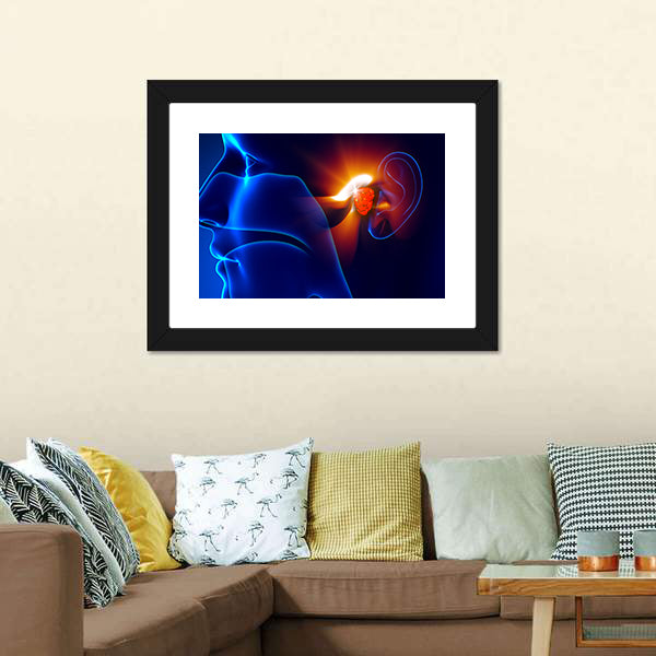 Human Ear Pain Illustration Canvas Wall Art