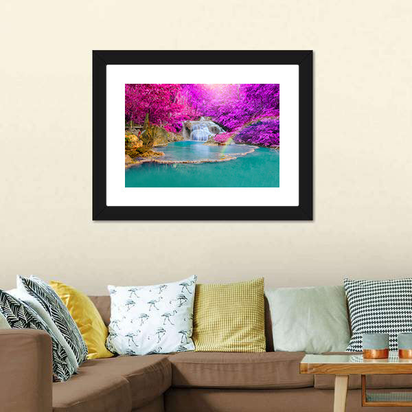Erawan Waterfall Canvas Wall Art-5 Horizontal-Gallery Wrap-22" x 12"-Tiaracle