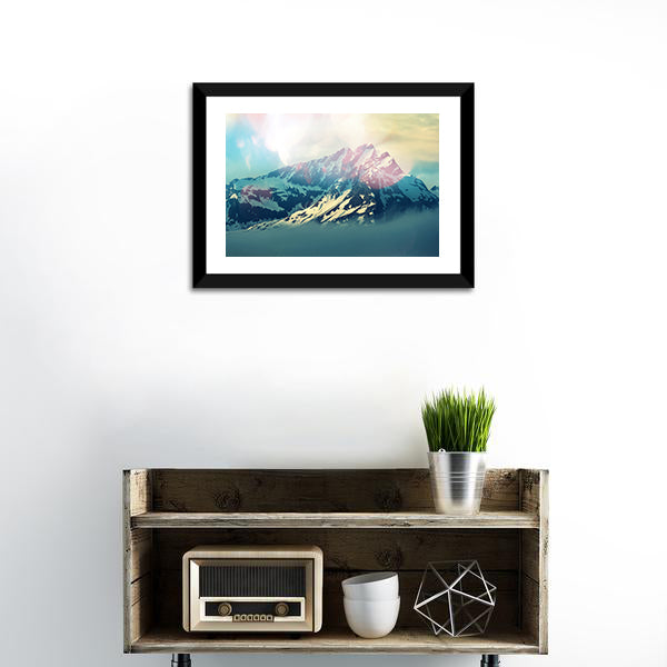Majestic Mountain Peak in Bright Light Canvas Wall Art