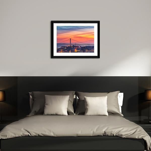 25 De Abril Bridge Canvas Wall Art-3 Horizontal-Gallery Wrap-25" x 16"-Tiaracle
