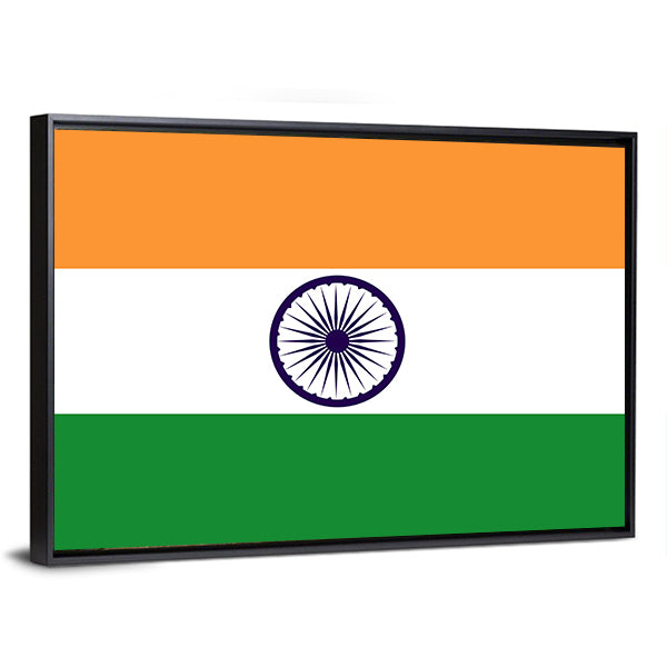 Flag Of India Canvas Wall Art-1 Piece-Floating Frame-36" x 24"-Tiaracle