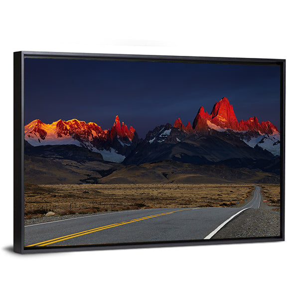 Mount Fitz Roy At Sunrise Canvas Wall Art-1 Piece-Floating Frame-24" x 16"-Tiaracle