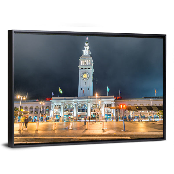 Ferry Building Marketplace Canvas Wall Art-1 Piece-Floating Frame-36" x 24"-Tiaracle