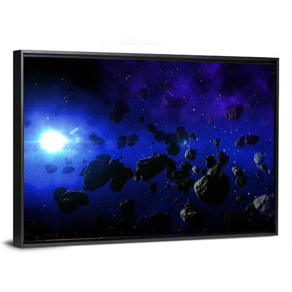 Cold Star With The Flying Asteroids Canvas Wall Art-3 Horizontal-Gallery Wrap-25" x 16"-Tiaracle