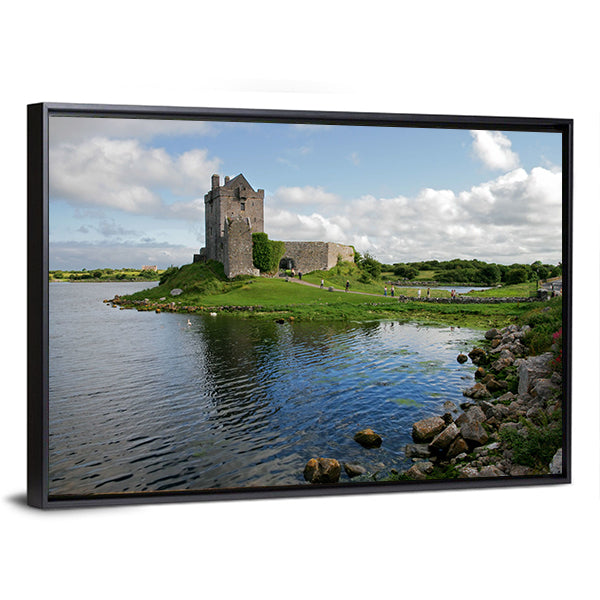 Dunguaire Castle Canvas Wall Art-1 Piece-Floating Frame-24" x 16"-Tiaracle