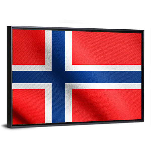 Flag Of Norway Canvas Wall Art-1 Piece-Floating Frame-36" x 24"-Tiaracle