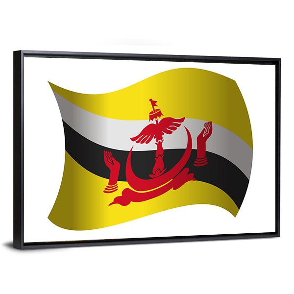Brunei Flag Canvas Wall Art-1 Piece-Floating Frame-36" x 24"-Tiaracle