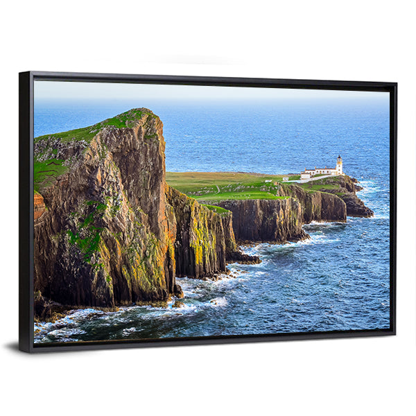 Neist Point Lighthouse Canvas Wall Art-1 Piece-Floating Frame-36" x 24"-Tiaracle