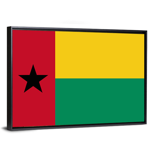 Flag Of Guinea Bissau Canvas Wall Art-1 Piece-Floating Frame-36" x 24"-Tiaracle