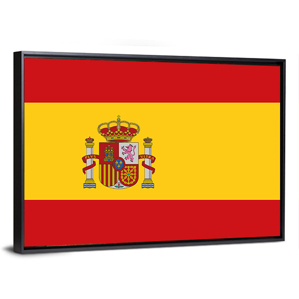 Flag Of Spain Canvas Wall Art-1 Piece-Floating Frame-36" x 24"-Tiaracle