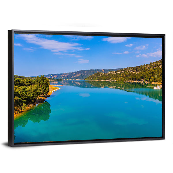 Emerald Green Water Of Lake Sainte Canvas Wall Art