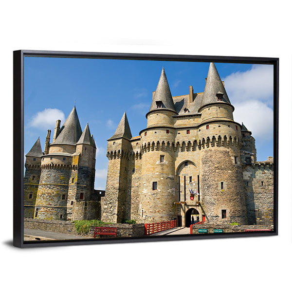 Castle of Vitr In Brittany France Canvas Wall Art-1 Piece-Floating Frame-24" x 16"-Tiaracle