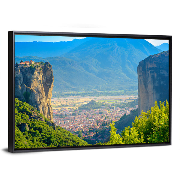 Meteora Monastery Perched on High Rock Canvas Wall Art