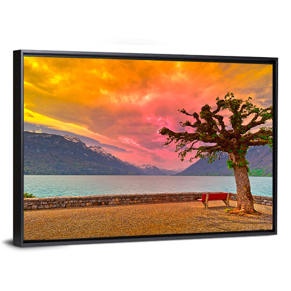 Lake Brienzer at Sunset Canvas Wall Art