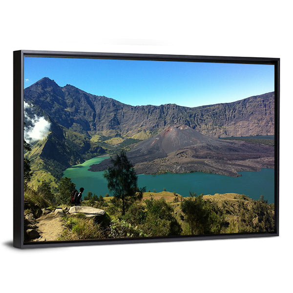 Mount Rinjani Canvas Wall Art-1 Piece-Floating Frame-36" x 24"-Tiaracle