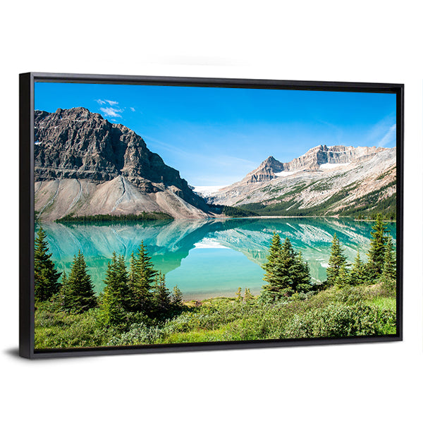 Bow Lake Canvas Wall Art-1 Piece-Floating Frame-36" x 24"-Tiaracle