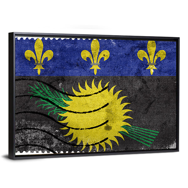 Flag Of Guadeloupe France Canvas Wall Art-1 Piece-Floating Frame-36" x 24"-Tiaracle