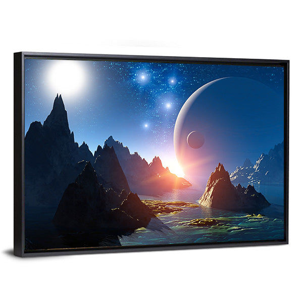 3D Fantasy Landscape Canvas Wall Art-3 Horizontal-Gallery Wrap-25" x 16"-Tiaracle