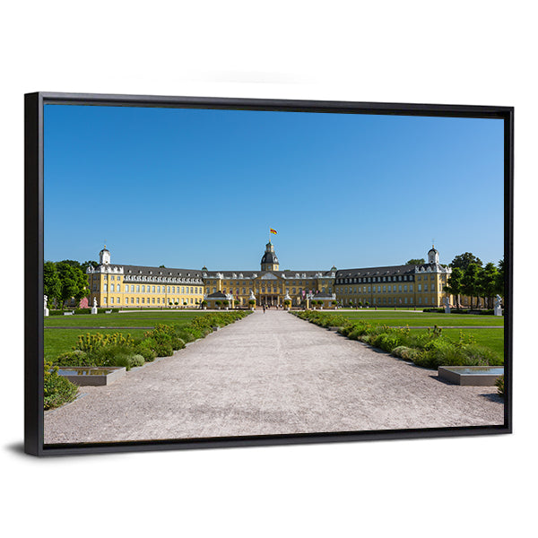 Karlsruhe Palace Canvas Wall Art-1 Piece-Floating Frame-36" x 24"-Tiaracle