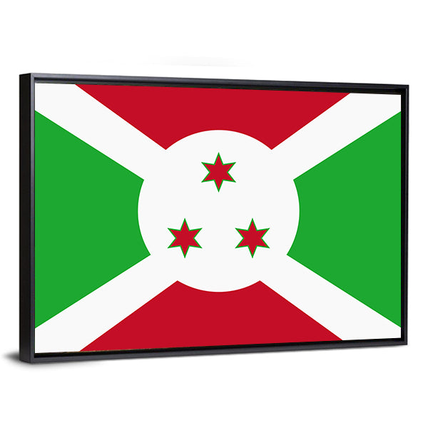Flag Of Burundi Canvas Wall Art-1 Piece-Floating Frame-36" x 24"-Tiaracle