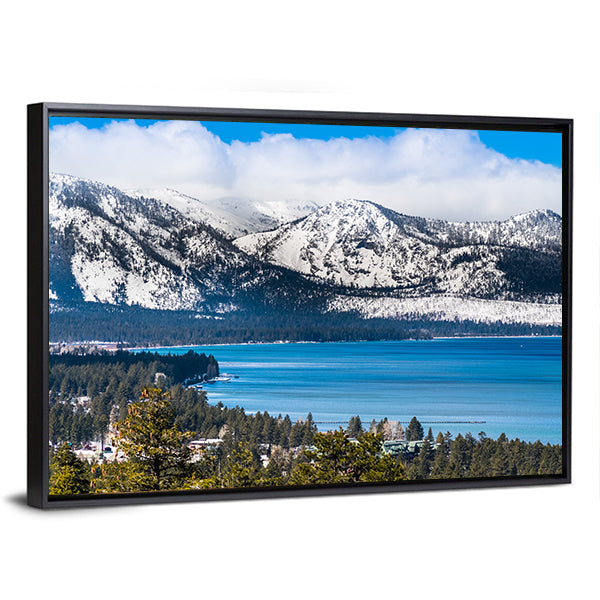 Lake Tahoe With Sierra Mountains Canvas Wall Art