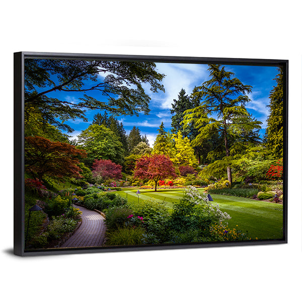 Butchart Garden Canvas Wall Art-1 Piece-Floating Frame-24" x 16"-Tiaracle