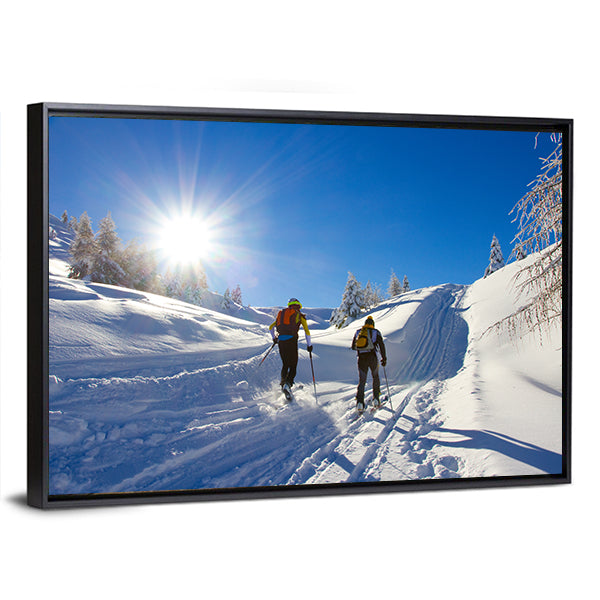 Cross-Country Skiing Canvas Wall Art-1 Piece-Floating Frame-36" x 24"-Tiaracle