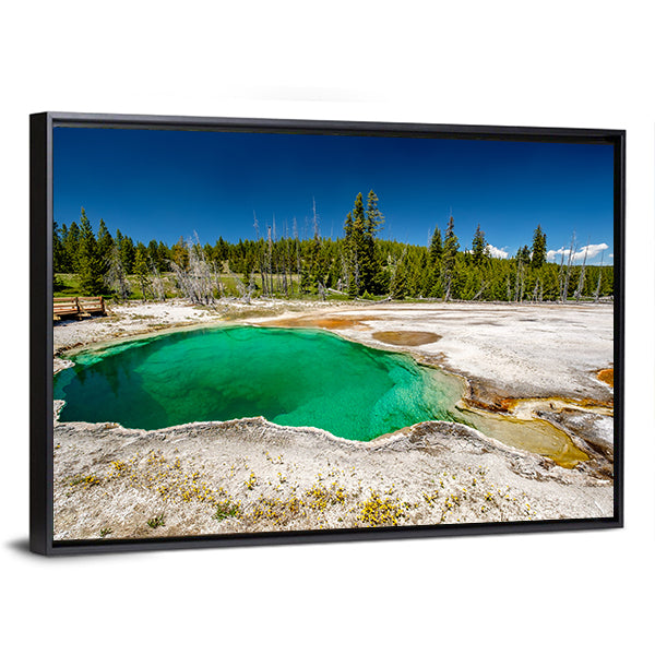 Hot Thermal Spring Abyss Pool Canvas Wall Art-1 Piece-Floating Frame-36" x 24"-Tiaracle