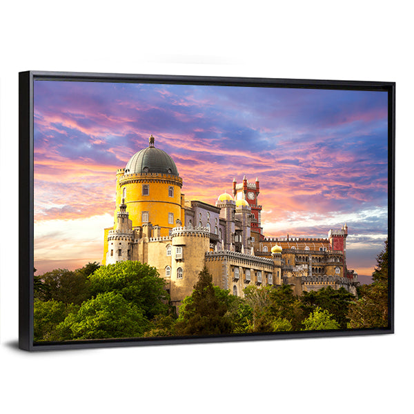 Fairy Palace In Sintra Portugal Canvas Wall Art-1 Piece-Floating Frame-36" x 24"-Tiaracle