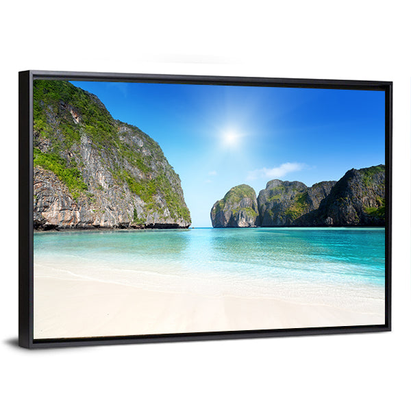Morning In Maya Bay Canvas Wall Art-3 Horizontal-Gallery Wrap-25" x 16"-Tiaracle