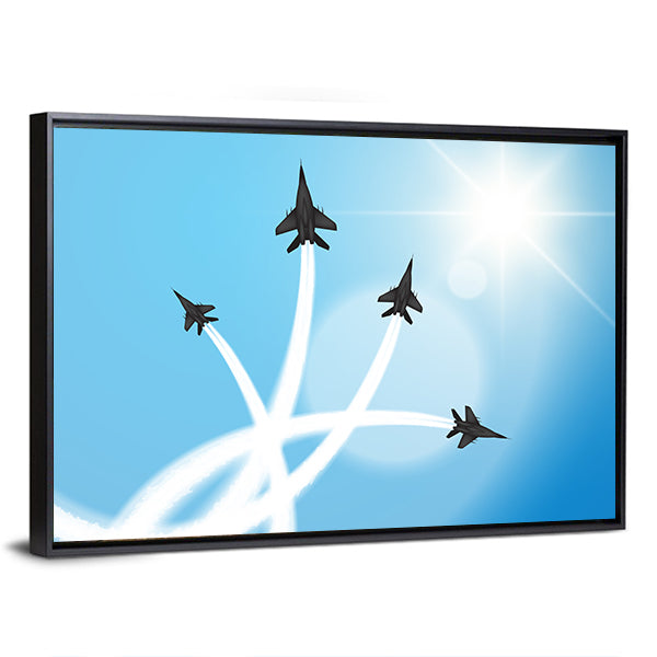 Fighter Jets Performing Acrobatics Canvas Wall Art