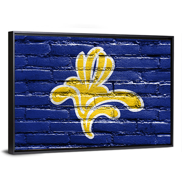 Flag Of Brussels Region Canvas Wall Art-1 Piece-Floating Frame-36" x 24"-Tiaracle