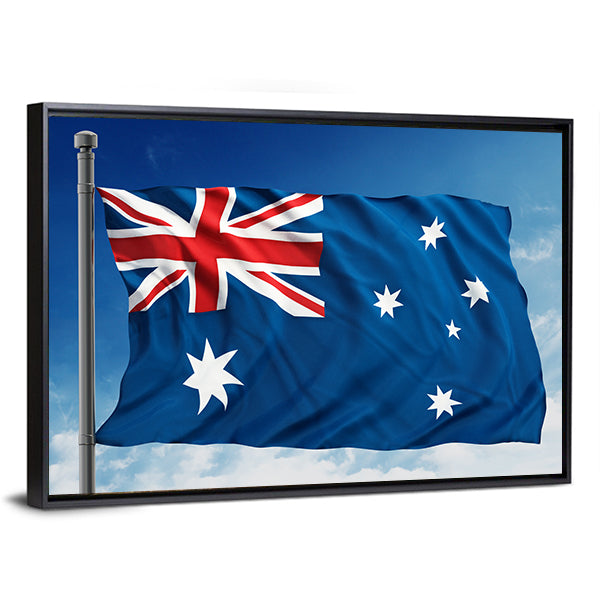 Flag Of Australia Canvas Wall Art-1 Piece-Floating Frame-36" x 24"-Tiaracle
