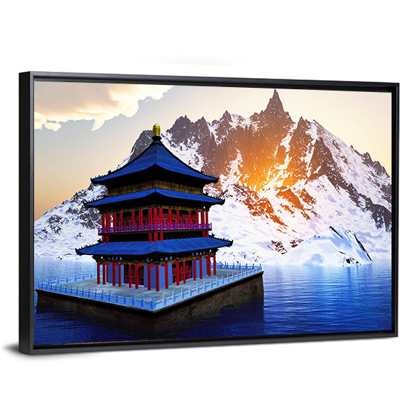 Buddhist Shrine In Bhutan Canvas Wall Art-1 Piece-Floating Frame-36" x 24"-Tiaracle