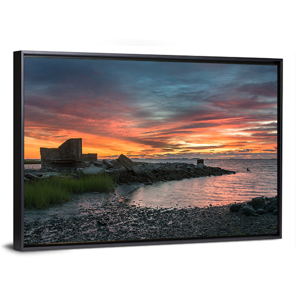 Eastern Shore In Virginia Canvas Wall Art-1 Piece-Floating Frame-36" x 24"-Tiaracle