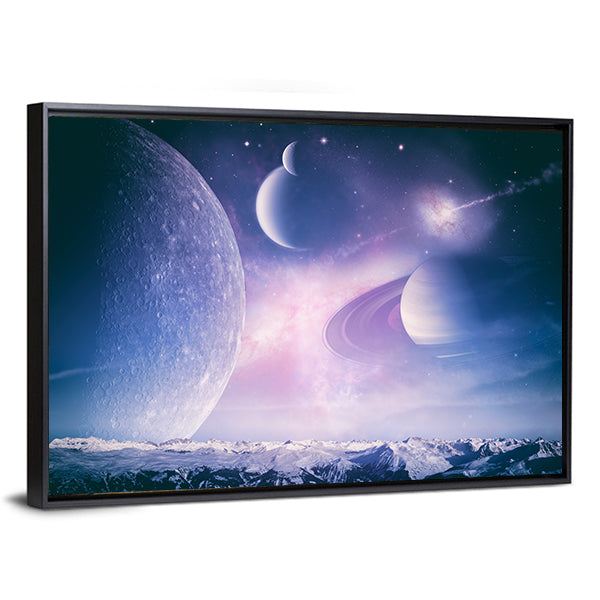 Abstract Fantasy Backgrounds Canvas Wall Art-1 Piece-Floating Frame-24" x 16"-Tiaracle