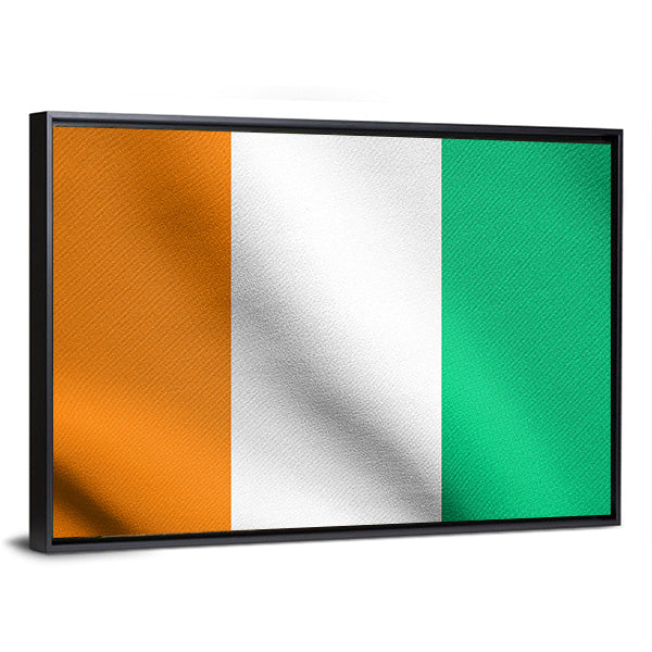 Flag Of Ivory Coast Canvas Wall Art-1 Piece-Floating Frame-36" x 24"-Tiaracle