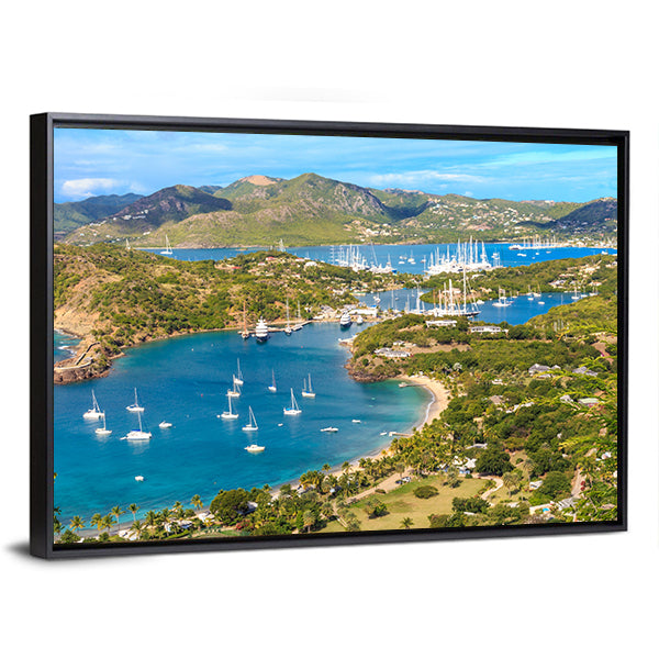 Antigua Bay Canvas Wall Art-1 Piece-Floating Frame-36" x 24"-Tiaracle