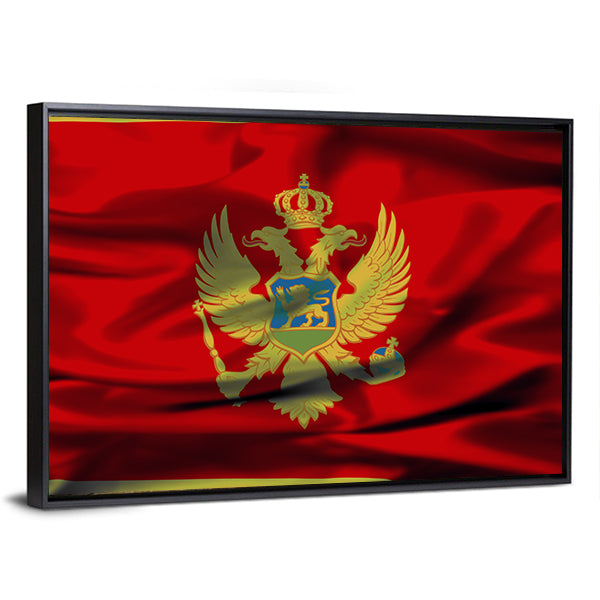 Montenegrin Flag Canvas Wall Art-1 Piece-Floating Frame-36" x 24"-Tiaracle
