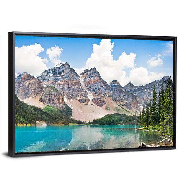 Famous Moraine Lake Canvas Wall Art-1 Piece-Floating Frame-36" x 24"-Tiaracle