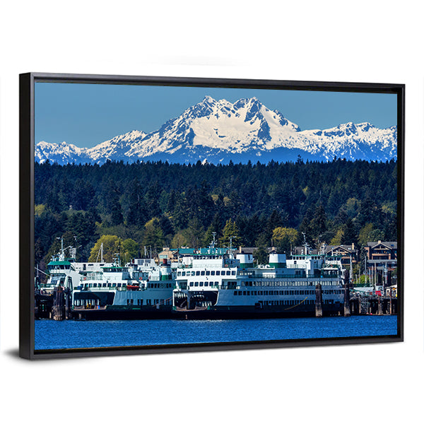 Snow-capped Mount Olympus with Lake Canvas Wall Art