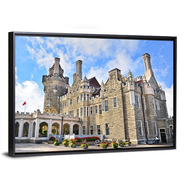 Casa Loma In Toronto Canada Canvas Wall Art-1 Piece-Floating Frame-36" x 24"-Tiaracle