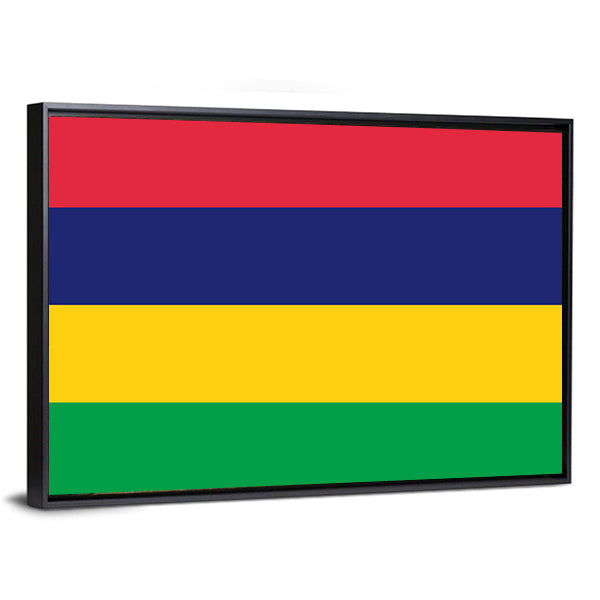 Flag Of Mauritius Canvas Wall Art-1 Piece-Floating Frame-36" x 24"-Tiaracle