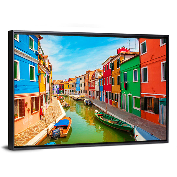 Burano Island In The Venetian Lagoon Canvas Wall Art