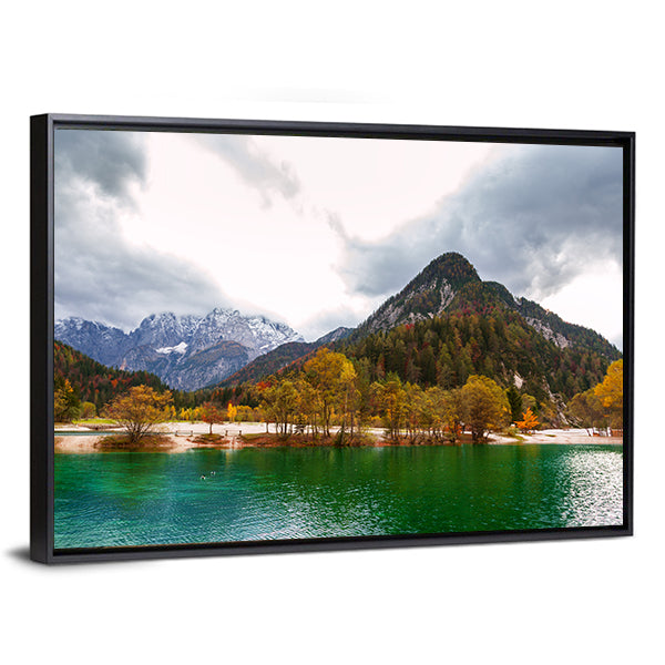 Lake Jasna Slovenia Canvas Wall Art-1 Piece-Floating Frame-36" x 24"-Tiaracle