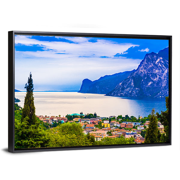 Lago Di Garda Lakeside Town Canvas Wall Art