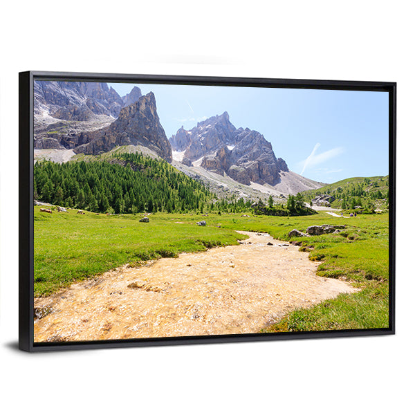 Mountain Peaks View Canvas Wall Art-1 Piece-Floating Frame-24" x 16"-Tiaracle